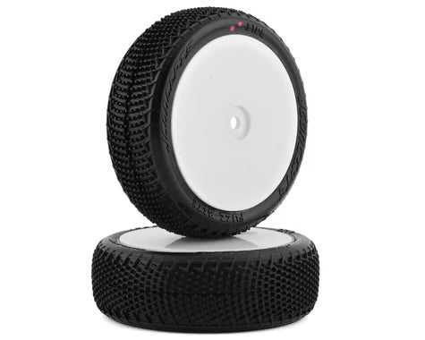 JConcepts Fuzz Bite LP 2.2" Pre-Mounted 4WD Front Buggy Carpet Tires (White) (2) w/12mm Hex (Pink) JCO3108-101011