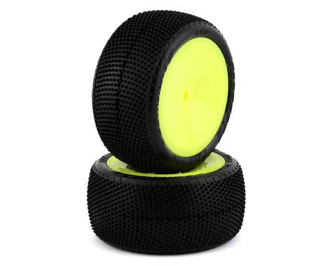 JConcepts Fuzz Bite LP 2.2" Pre-Mounted Rear Buggy Carpet Tires (Yellow) (2) w/12mm Hex (P JCO3152-201021)