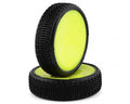 JConcepts Fuzz Bite LP 2.2 Pre-Mounted 2WD Front Buggy Carpet Tires (Yellow) (2) w/12mm Hex (Pink) JCO3165-201011