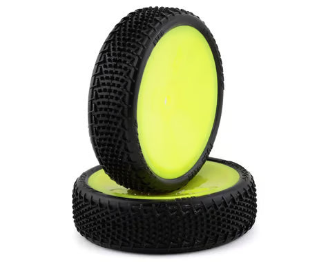JConcepts Fuzz Bite LP 2.2 Pre-Mounted 2WD Front Buggy Carpet Tires (Yellow) (2) w/12mm Hex (Pink) JCO3165-201011
