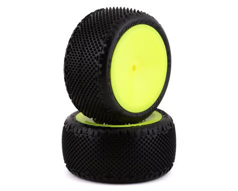 JConcepts Pin Swag 2.2" Pre-Mounted Rear Buggy Carpet Tires (Yellow) (2) (Pink) w/12mm Hex  JCO3180-201021