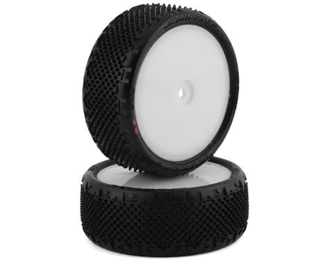 JConcepts Pin Swag 2.2" Pre-Mounted 4WD Front Buggy Carpet Tires (White) (2) w/12mm Hex (Pink)  3182-101011