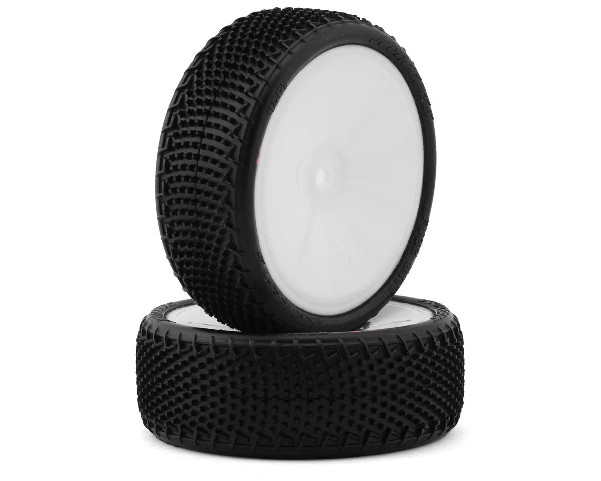 JConcepts Fuzz Bite LP Wide 2.2" Pre-Mounted 2WD Front Buggy Carpet Tires (Pink) (White) (2) w/12mm Hex JCO4061-101011